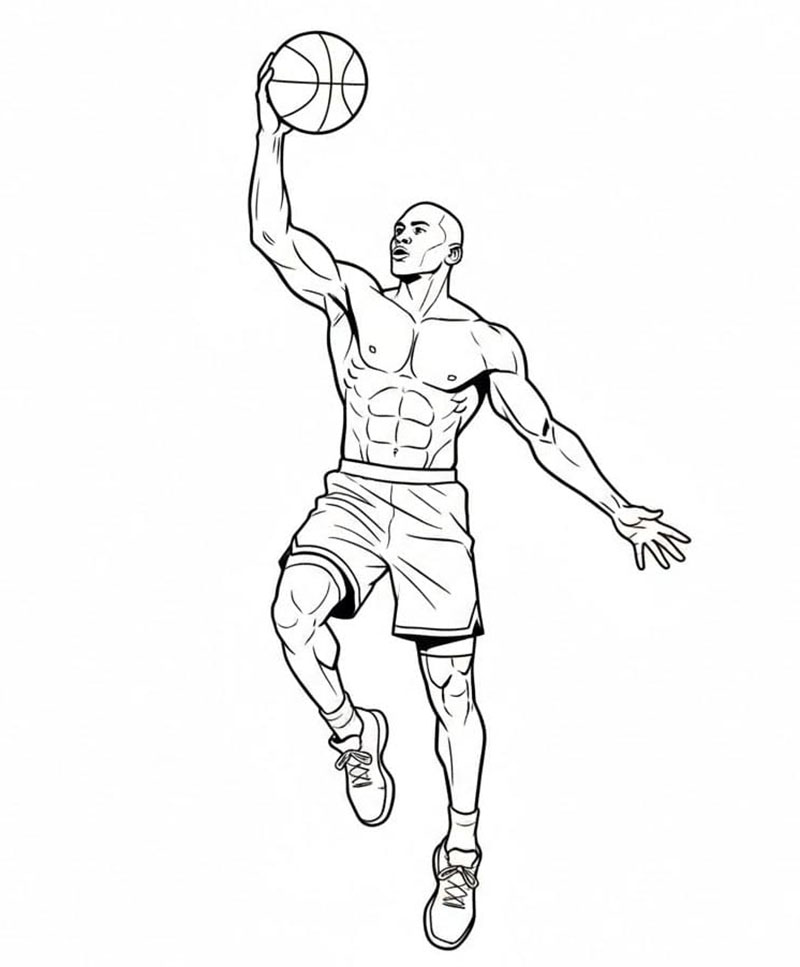 Michael Jordan in aria da colorare