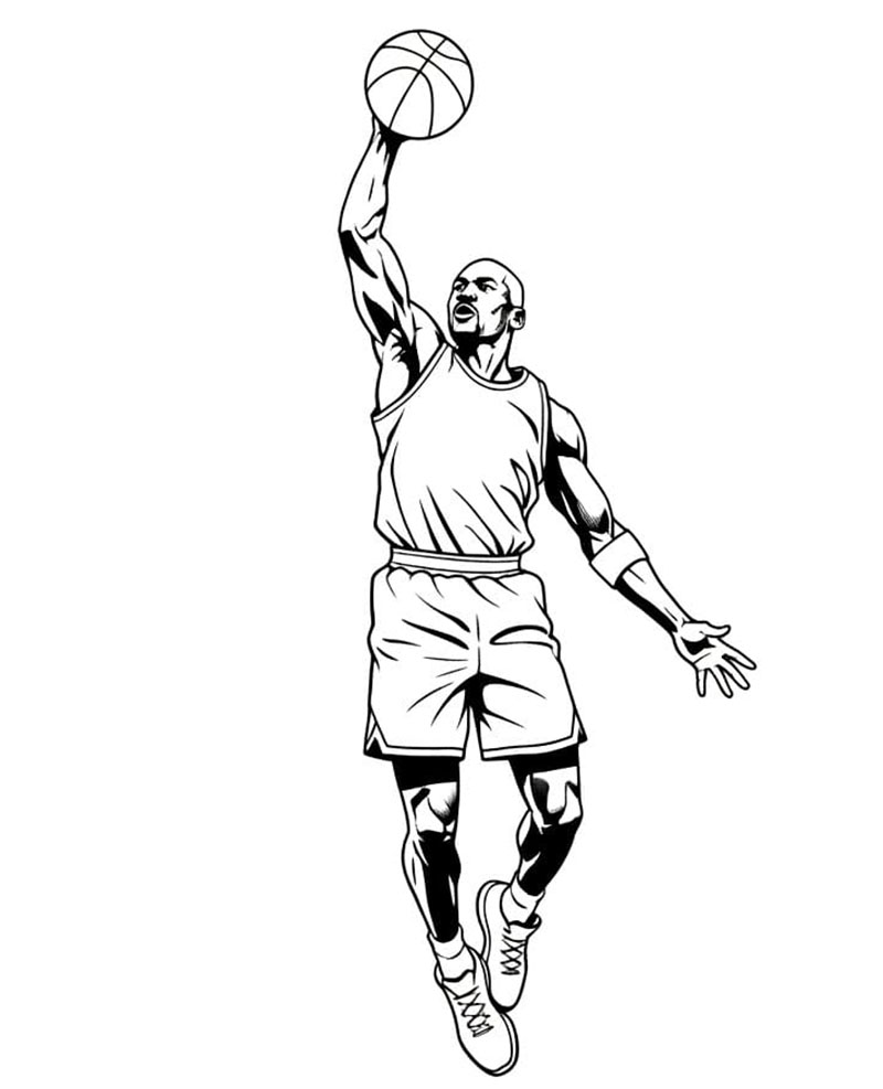 Michael Jordan in azione da colorare