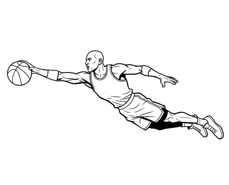 Michael Jordan in volo da colorare
