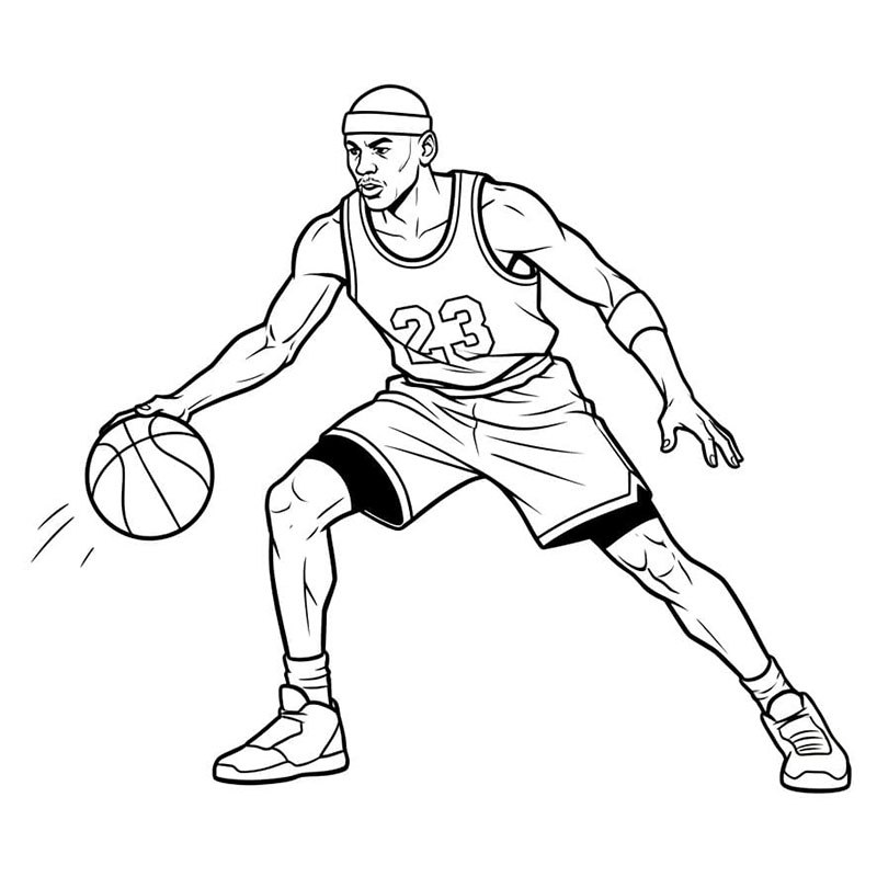 Michael Jordan palleggia da colorare