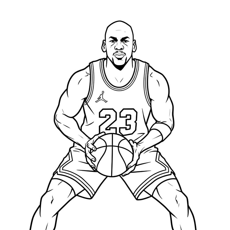 Michael Jordan pronto gratis da colorare
