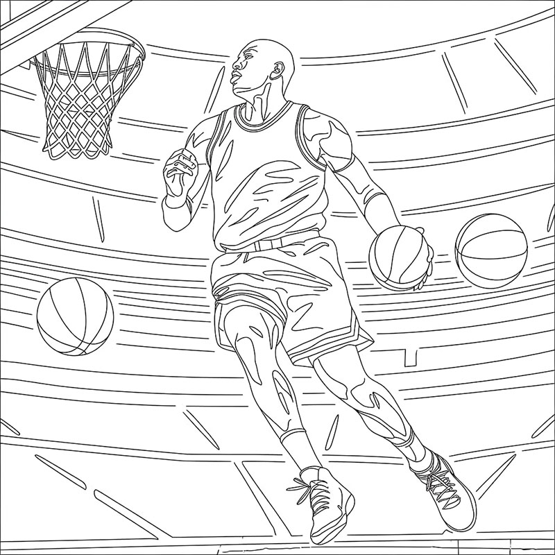 Michael Jordan si allena da colorare