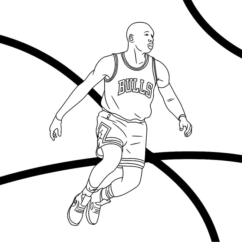 Michael Jordan si riscalda da colorare