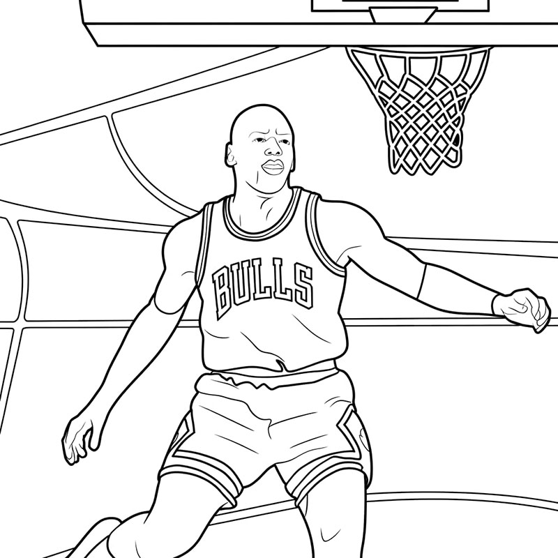 Michael Jordan stampabile da colorare