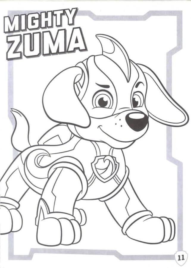 Mighty Zuma da colorare