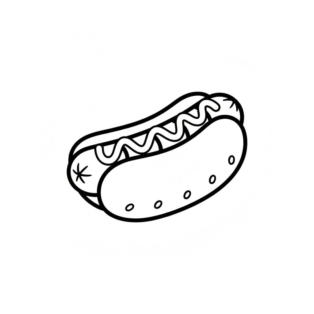 Mini Hot Dog da colorare