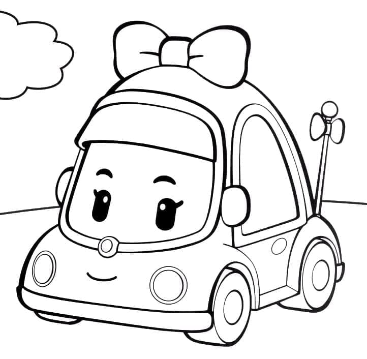 Mini di Robocar Poli da colorare