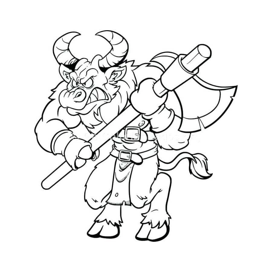 Minotauro Arrabbiato gratis da colorare