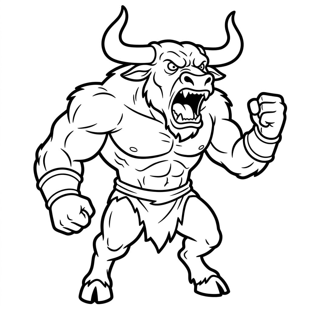 Minotauro Arrabbiato da colorare
