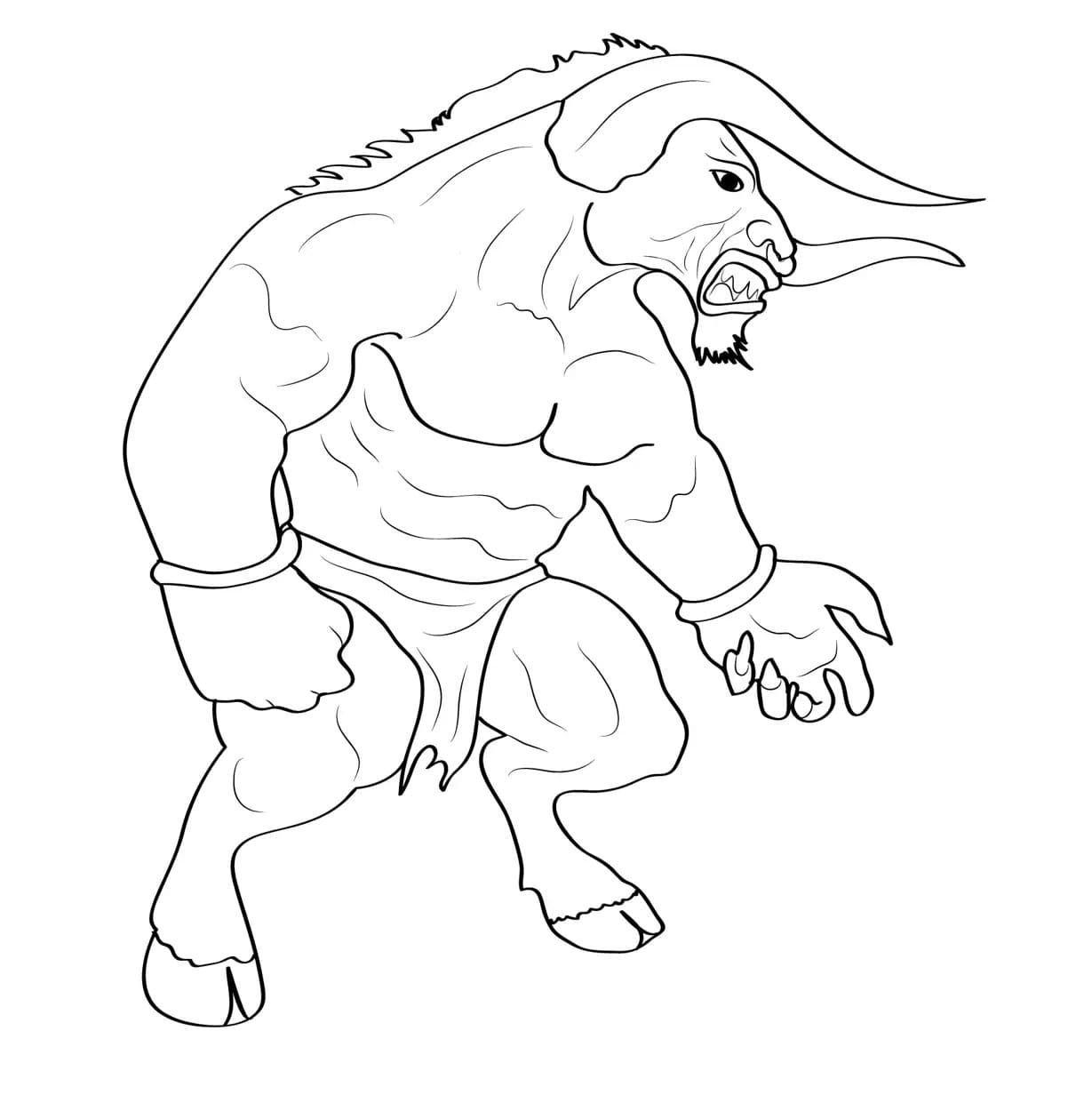 Minotauro Dio del Labirinto da colorare