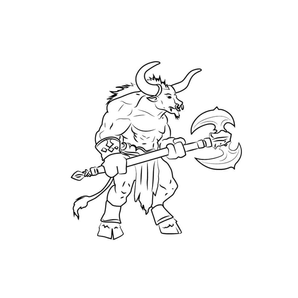 Minotauro Facile da colorare