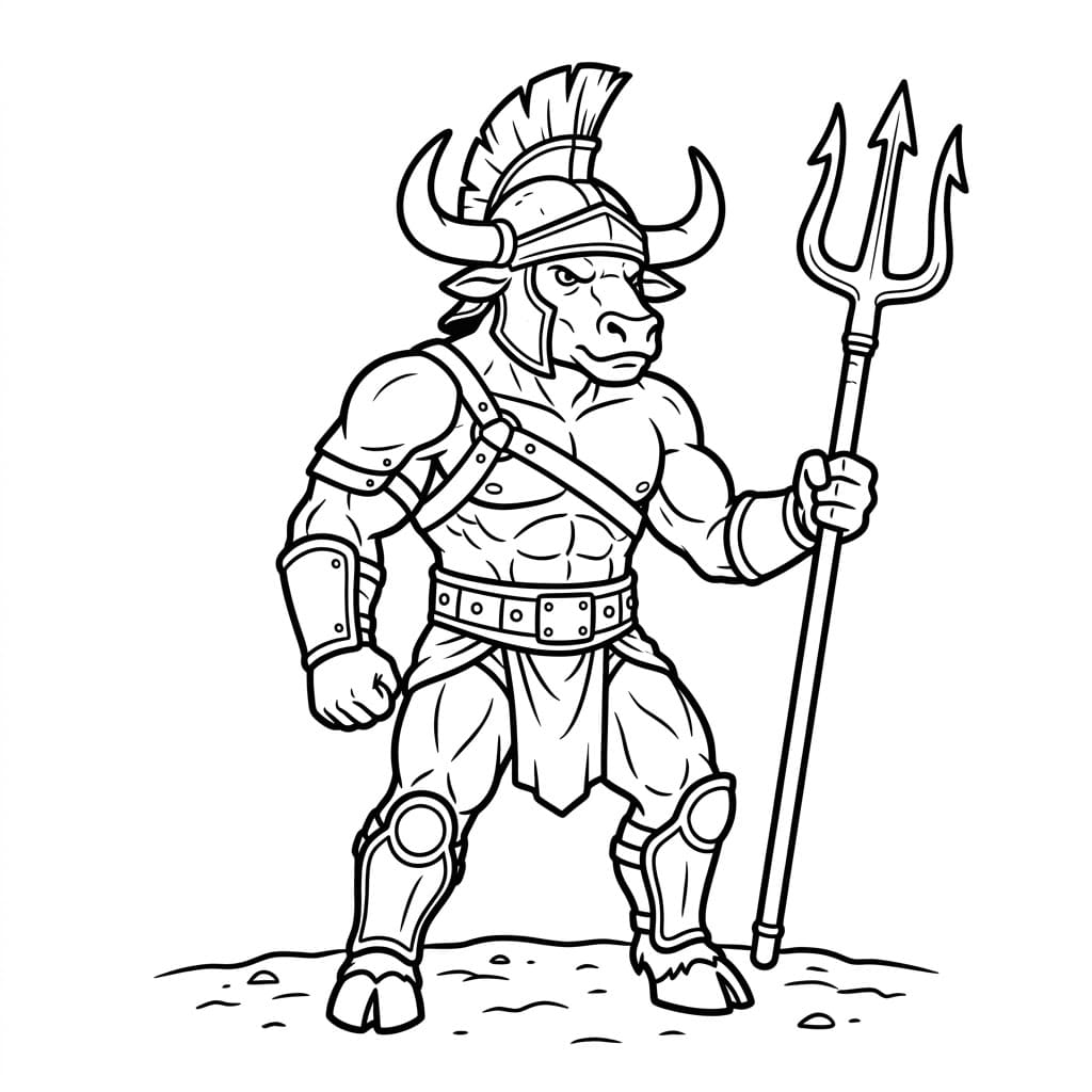 Minotauro Gladiatore da colorare