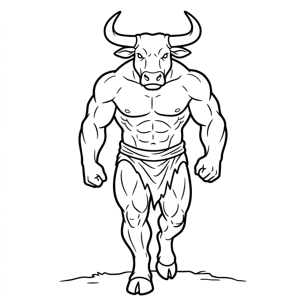Minotauro che Cammina da colorare