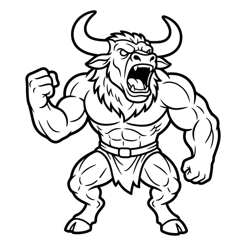 Minotauro che Ruggisce da colorare