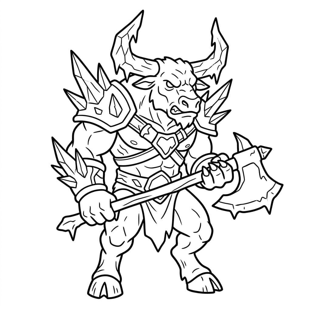 Minotauro di Ghiaccio da colorare