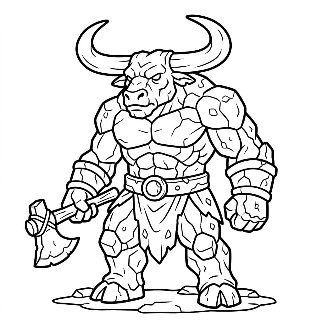 Minotauro di Pietra da colorare