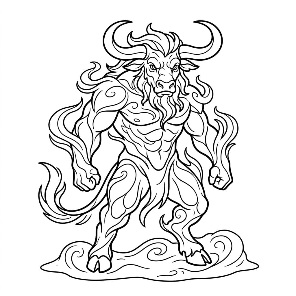 Minotauro di Sabbia da colorare