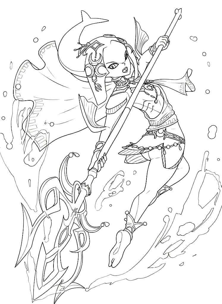 Mipha arrabbiata da colorare