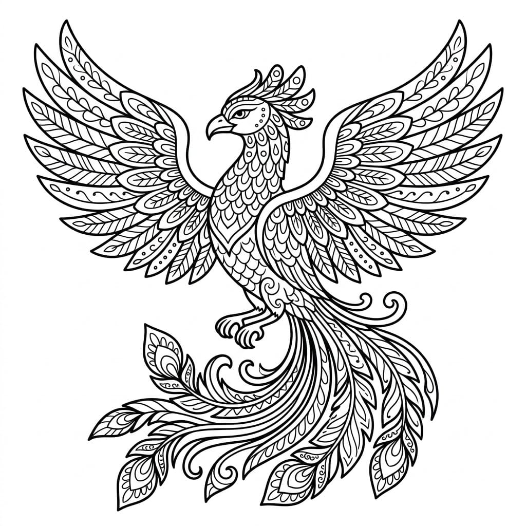 Modello Fenice da colorare