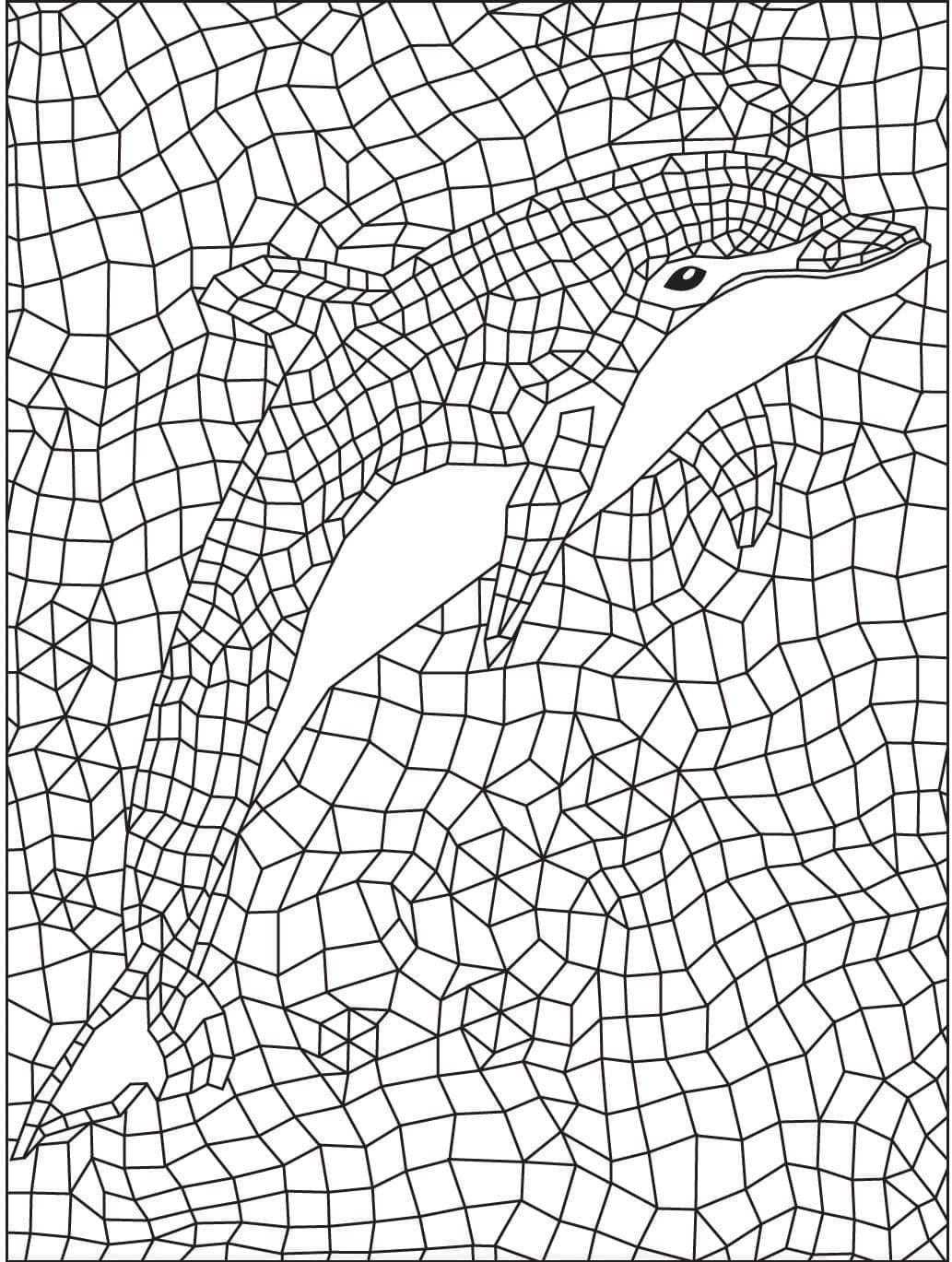 Mosaico delfino da colorare