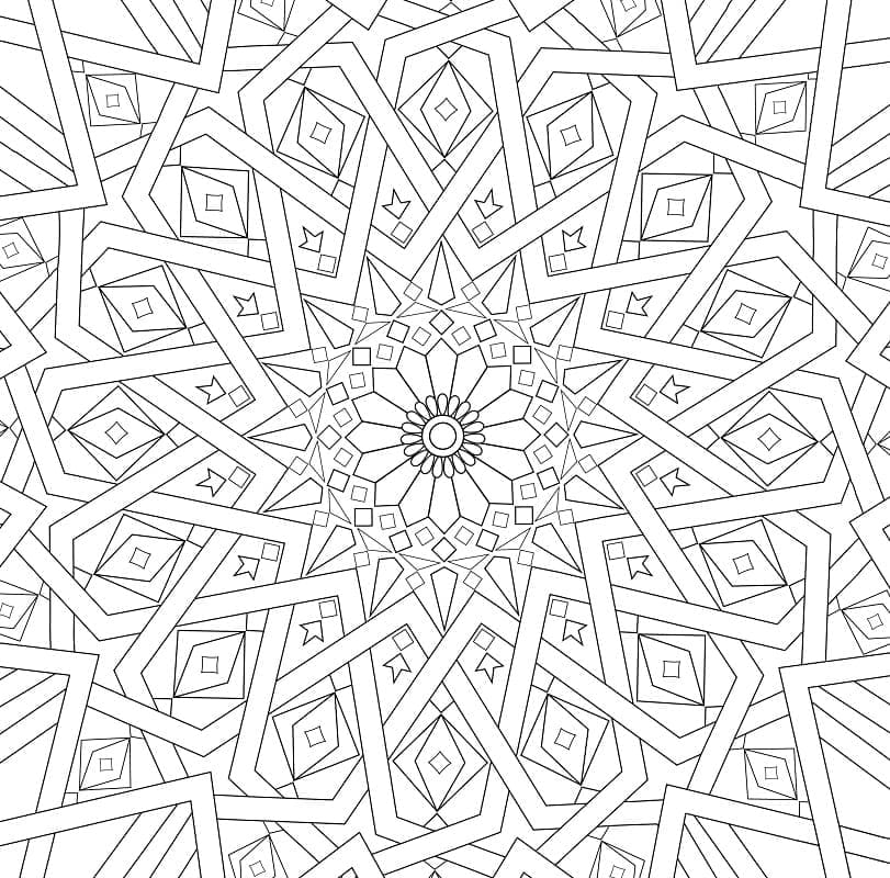 Mosaico islamico tradizionale da colorare