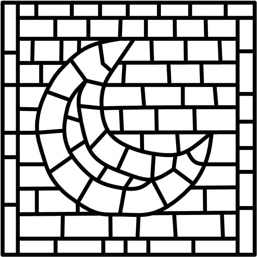 Mosaico luna da colorare