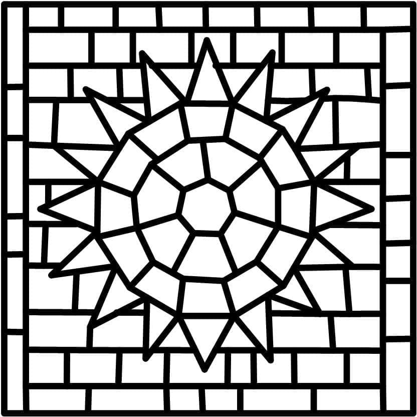 Mosaico sole da colorare