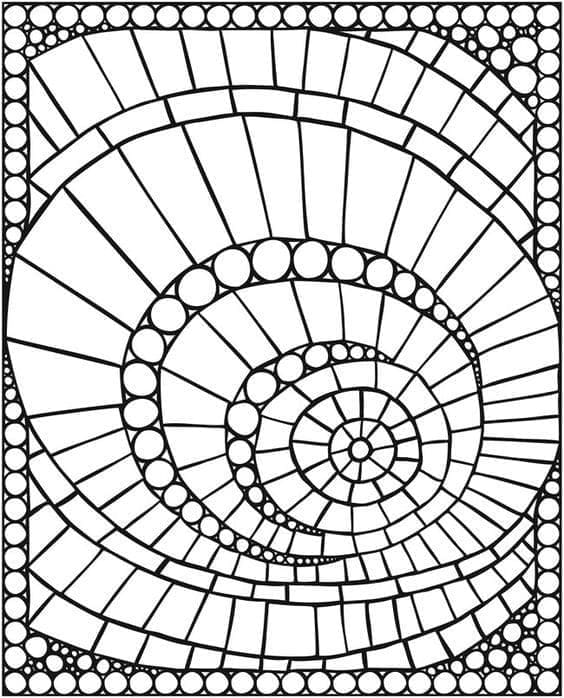Mosaico stampabile per adulti da colorare
