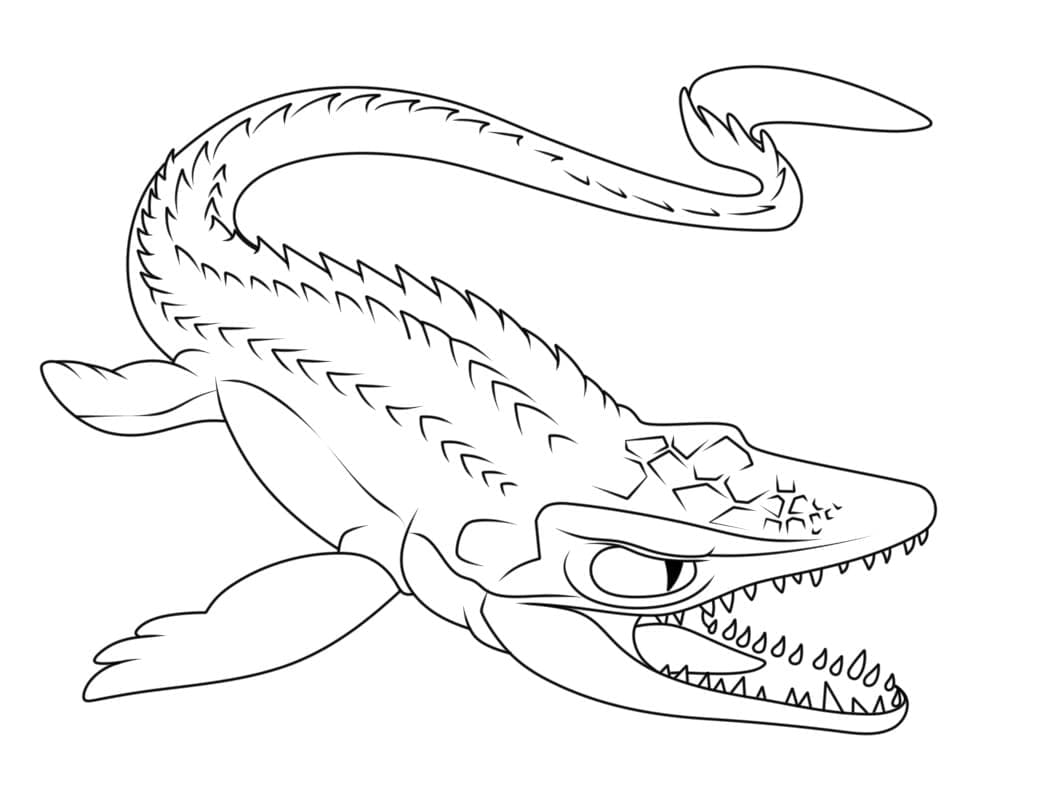 Mosasauro animato da colorare