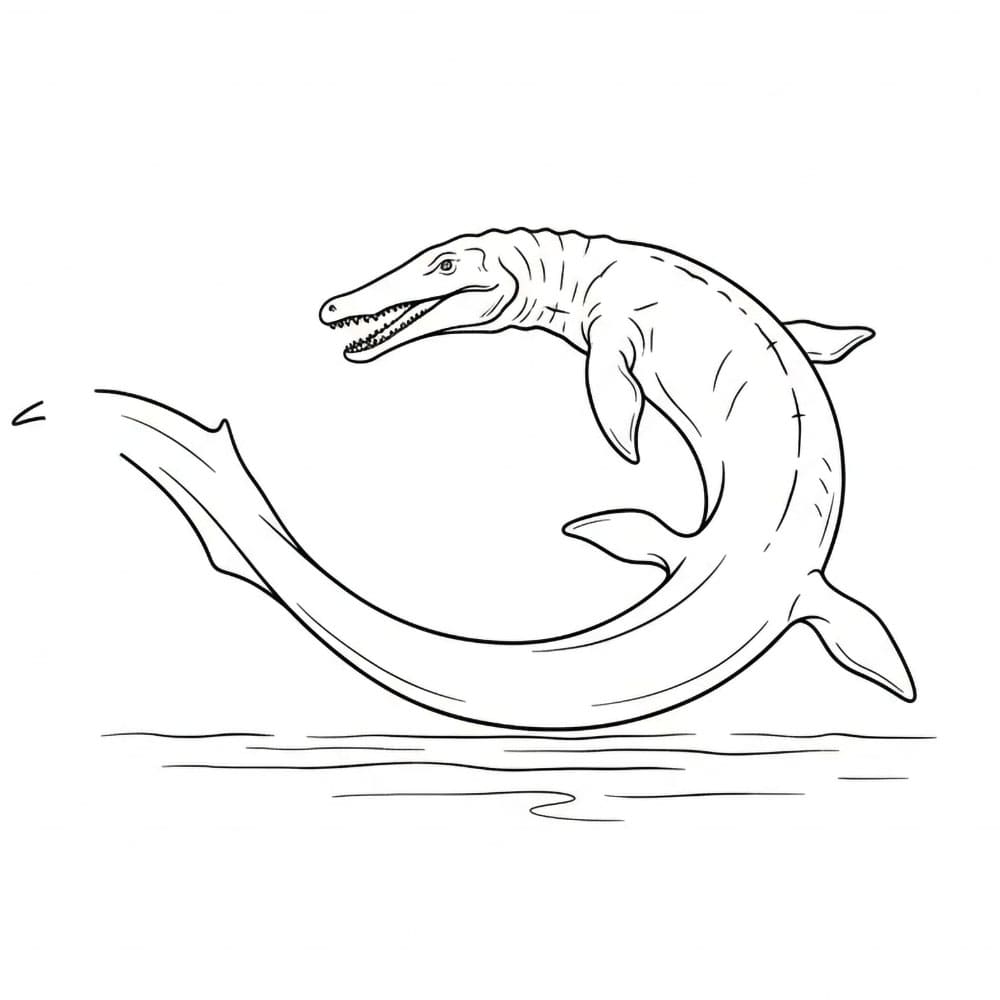 Mosasauro che si dondola da colorare