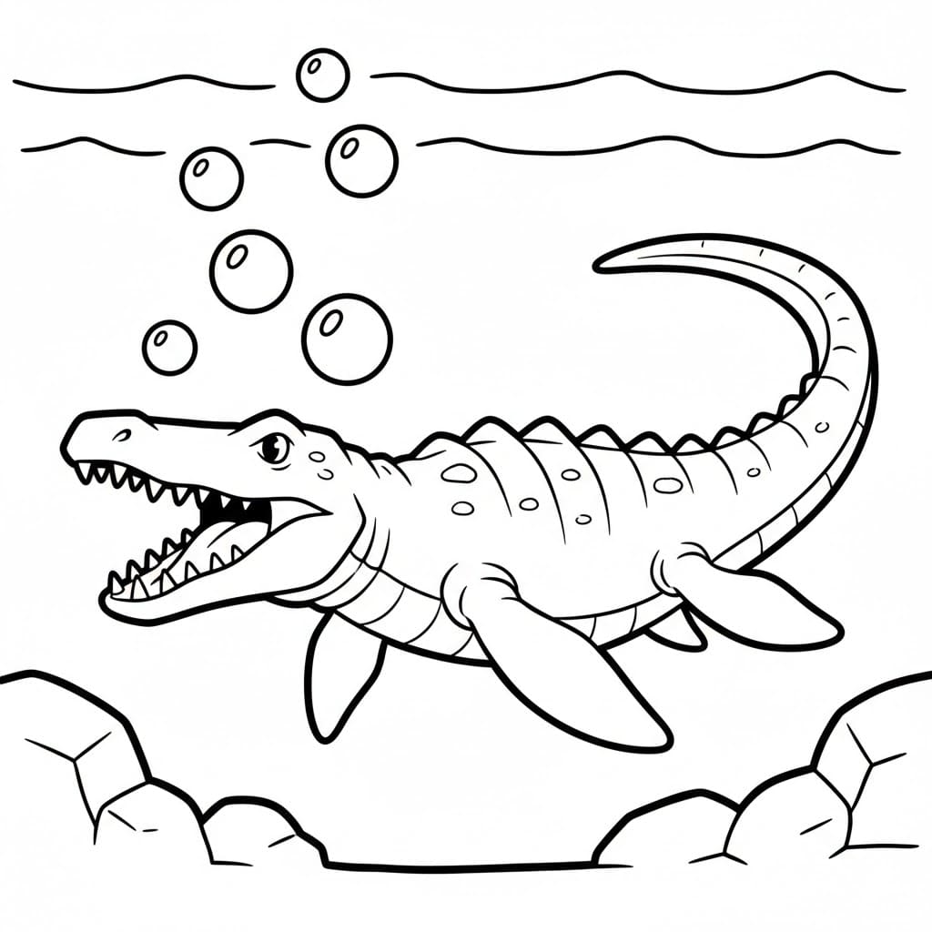 Mosasauro da colorare