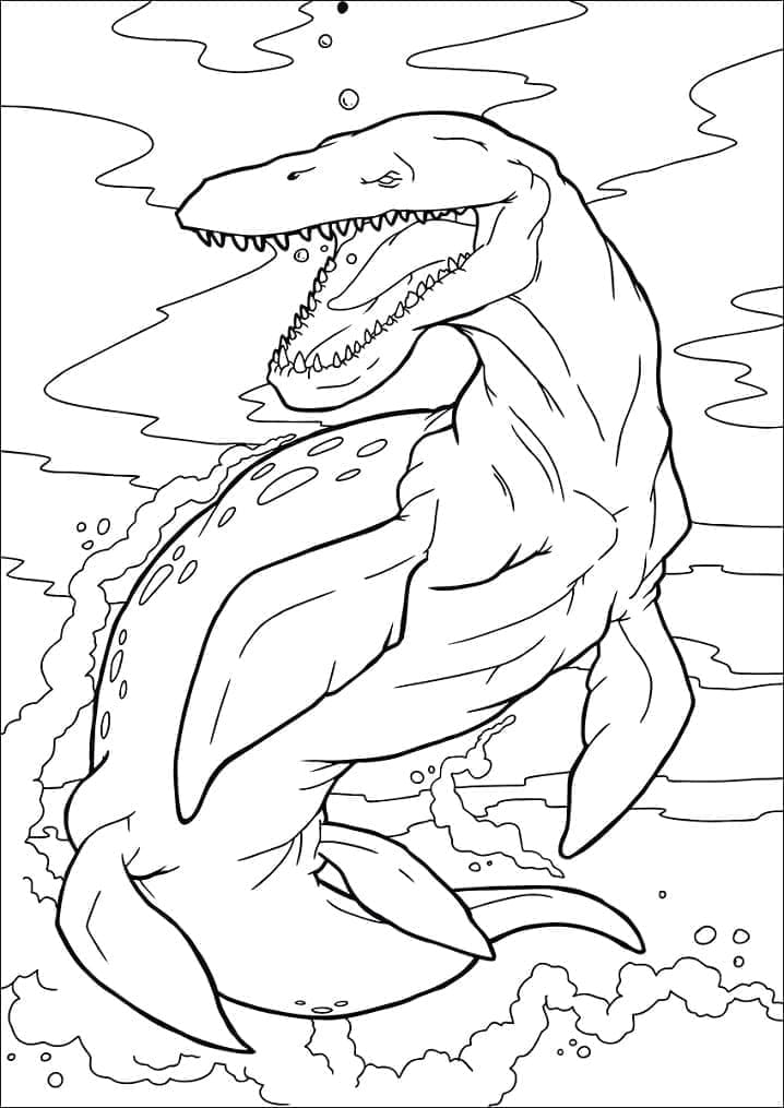 Mosasauro dinosauro da colorare
