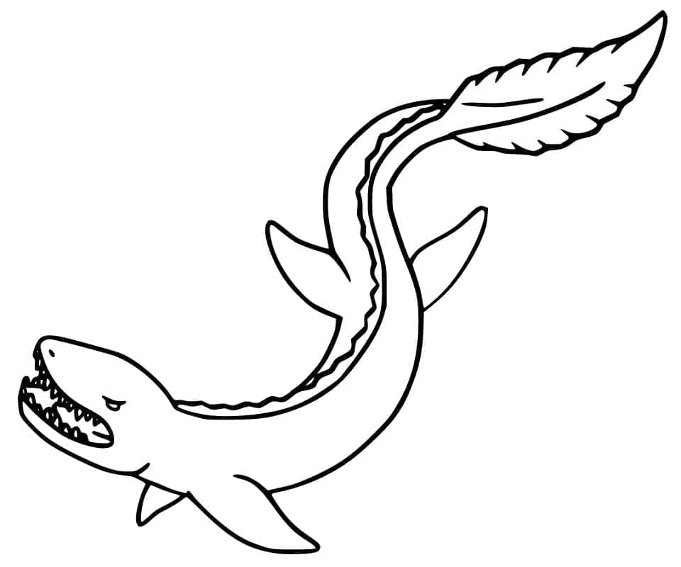Mosasauro molto arrabbiato da colorare