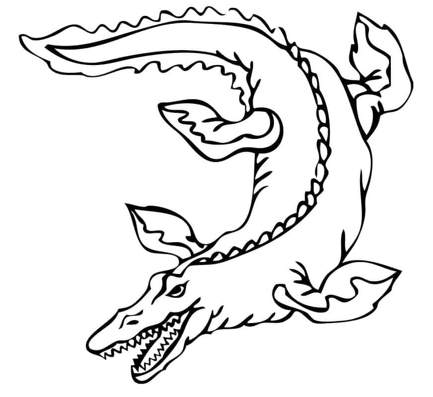 Mosasauro per bambini da colorare