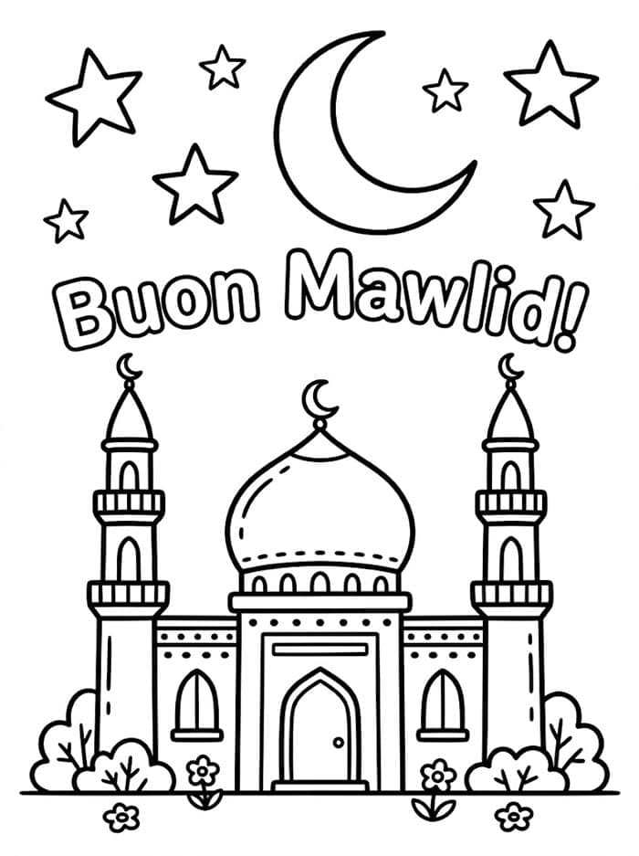 Moschea del Mawlid da colorare