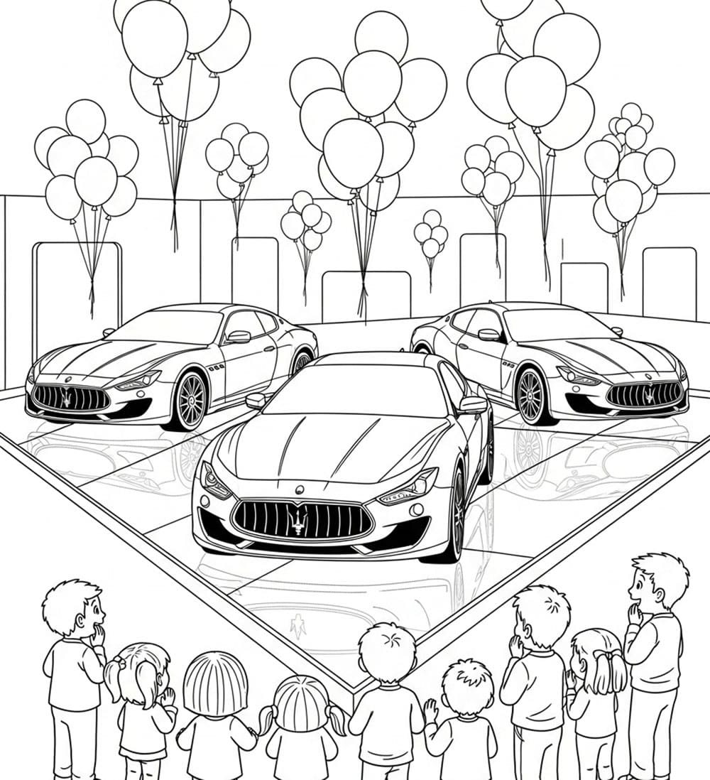 Mostra Maserati da colorare