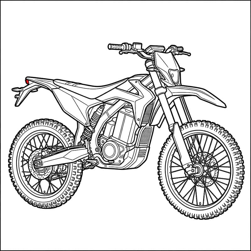 Motocross in stile elettrico da colorare