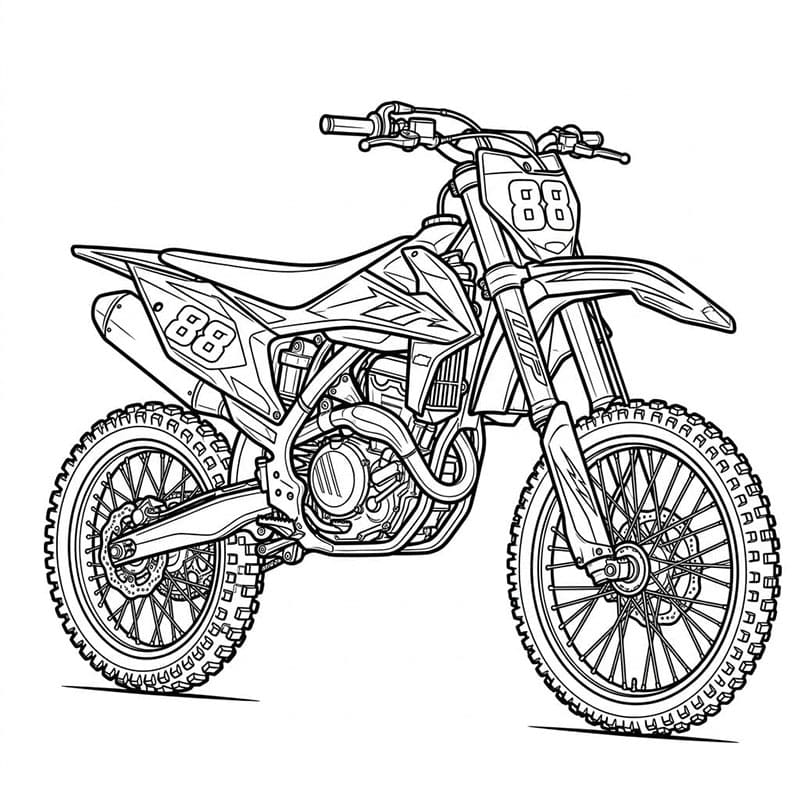 Motocross moderna da corsa da colorare