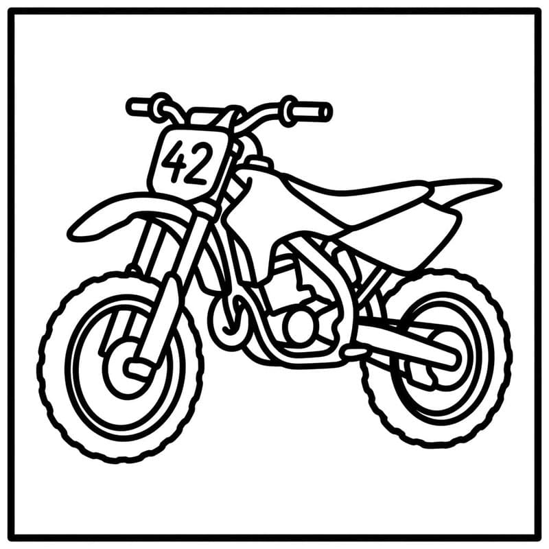 Motocross targa minimale da colorare