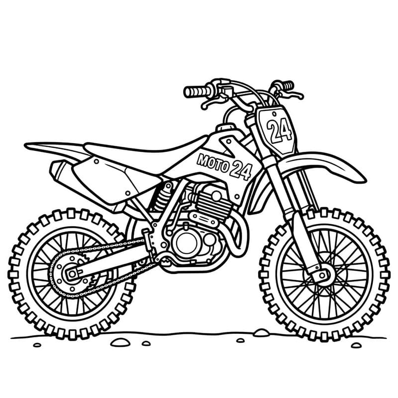 Motocross vista di lato da colorare