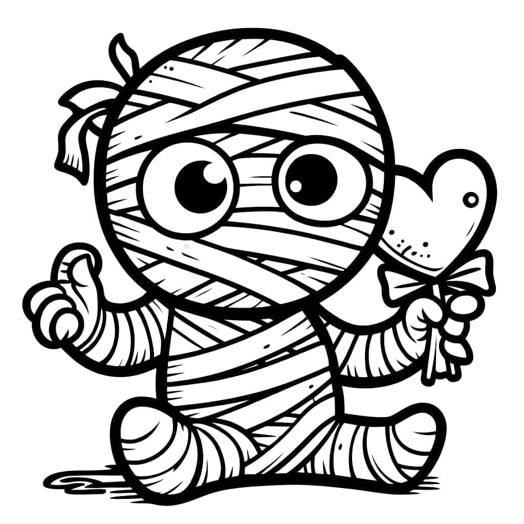 Mummia Bambina da colorare