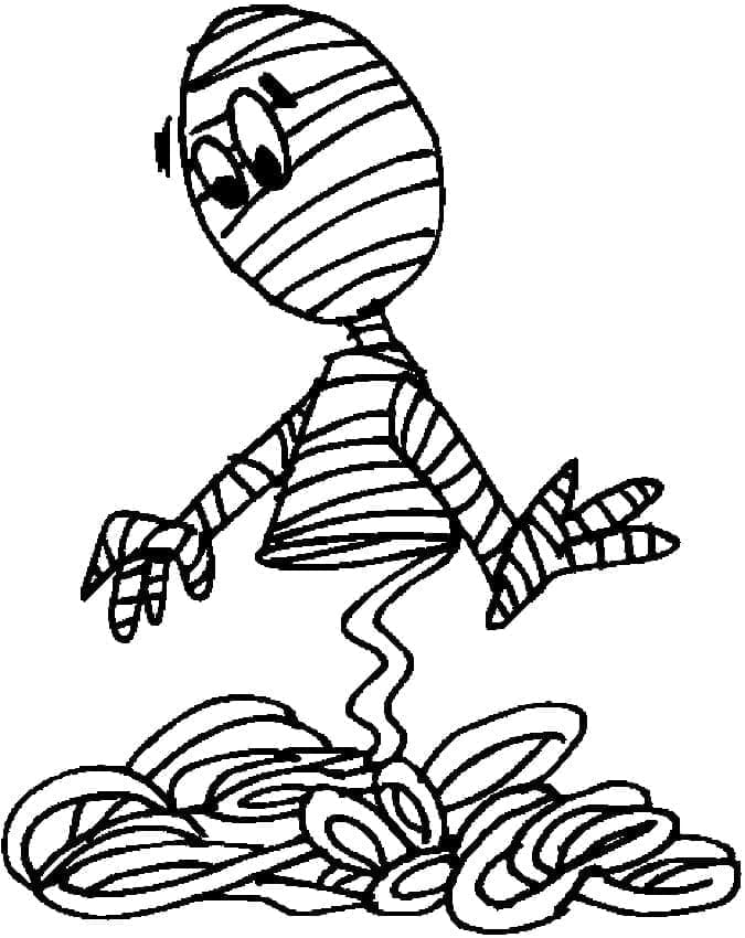 Mummia Divertente da colorare