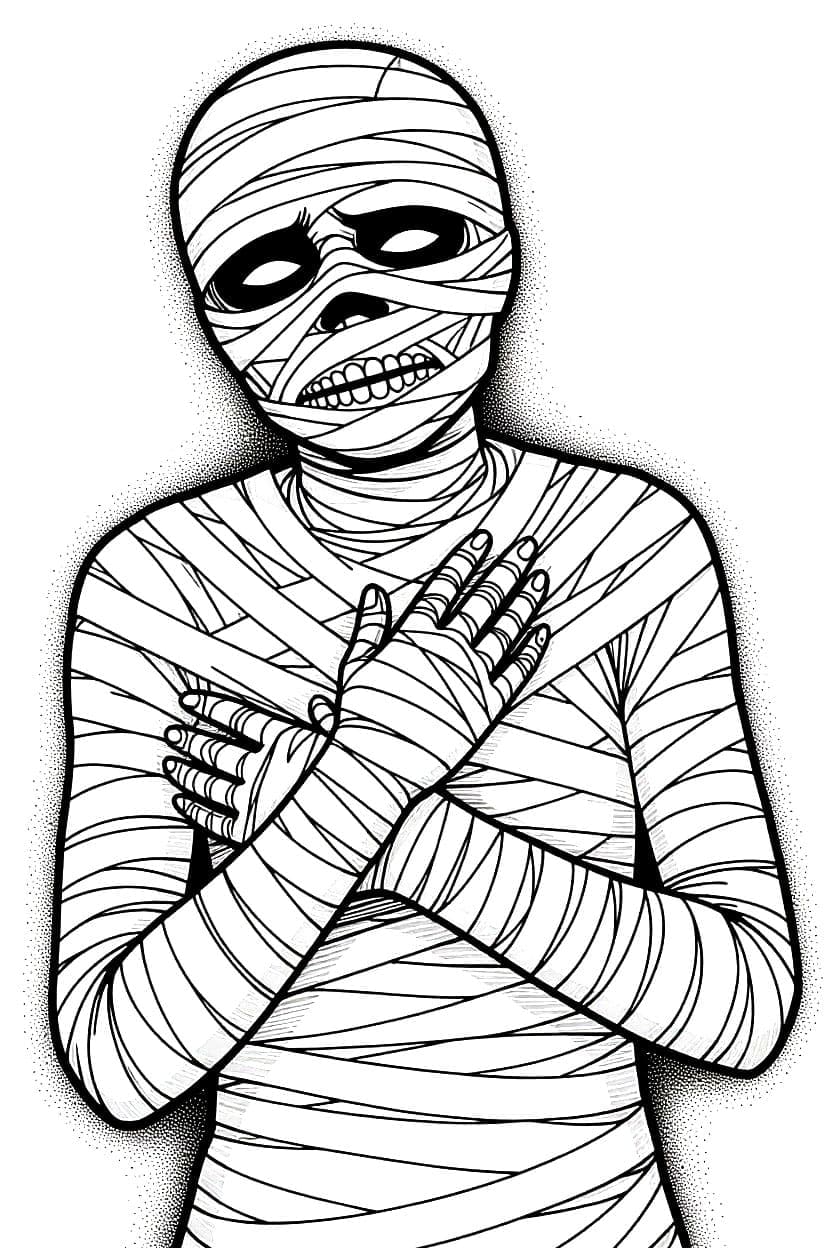 Mummia Preoccupata da colorare