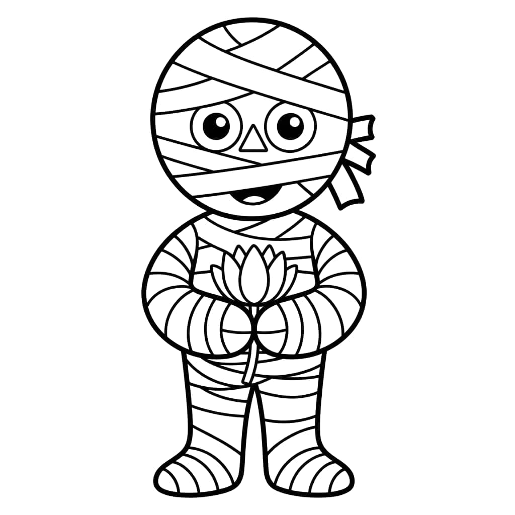 Mummia con Fiori da colorare