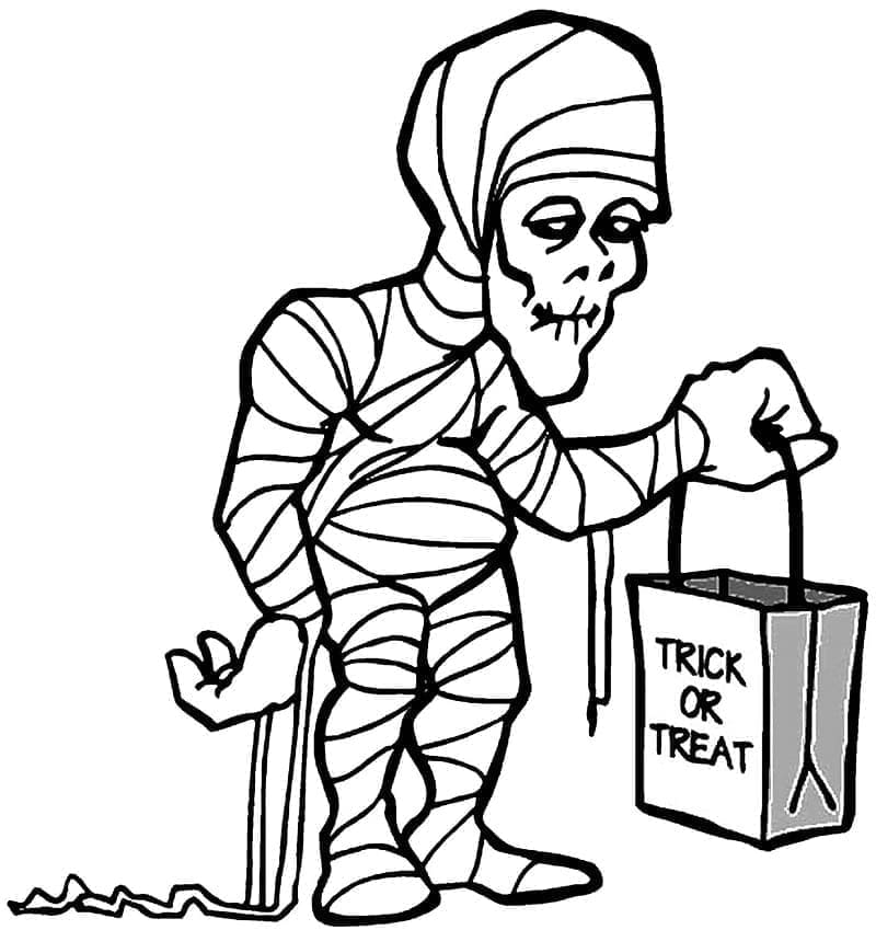 Mummia di Halloween da colorare