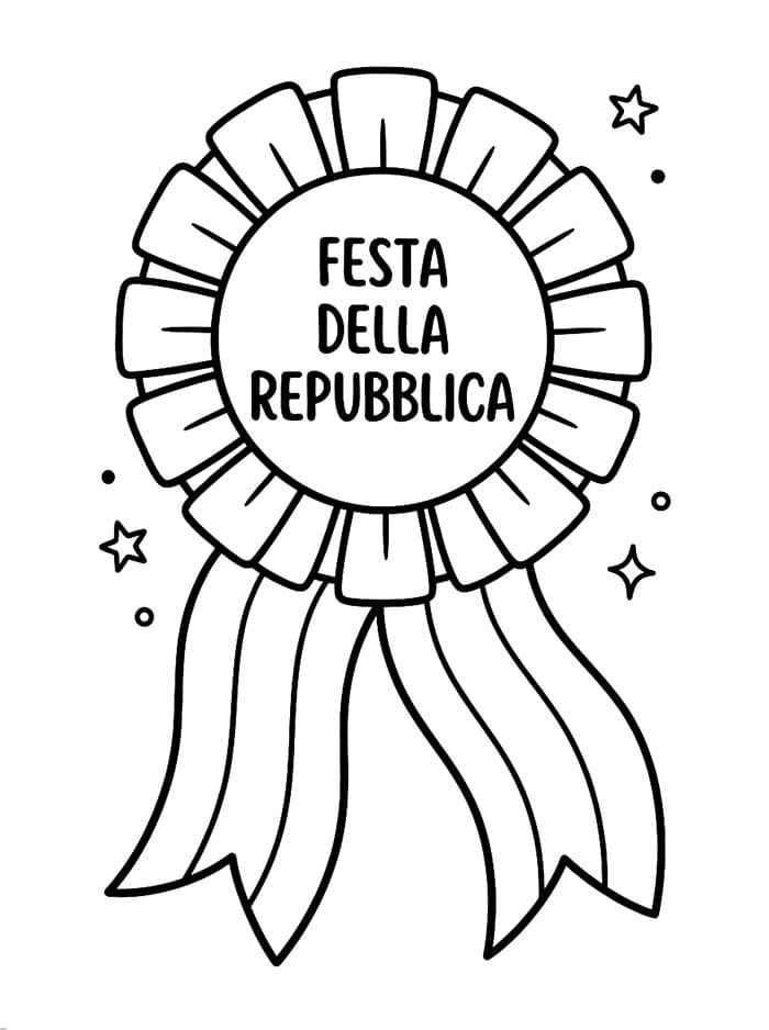 Nastro Festa della Repubblica da colorare