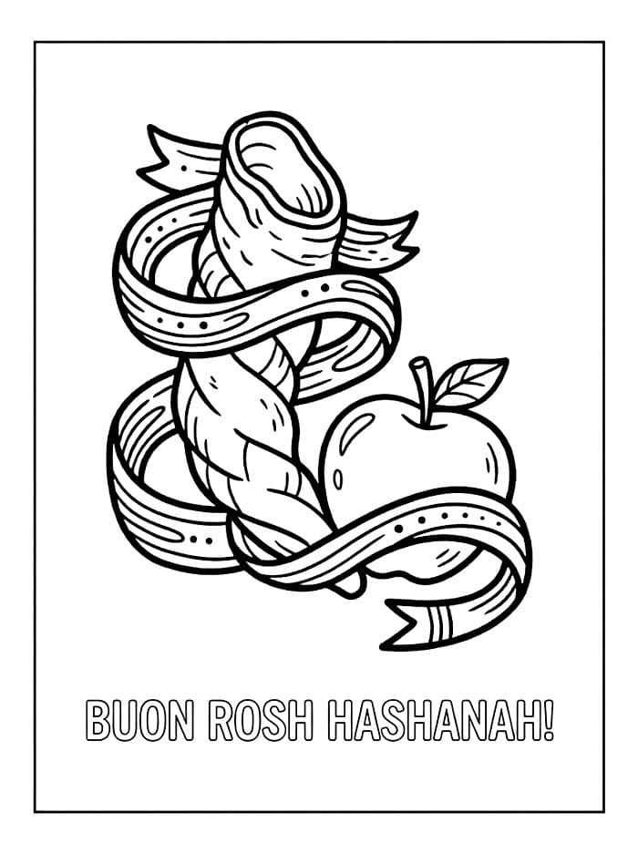Nastro di Rosh Hashanah da colorare