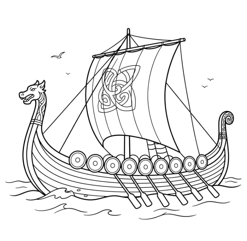 Nave vichinga da colorare