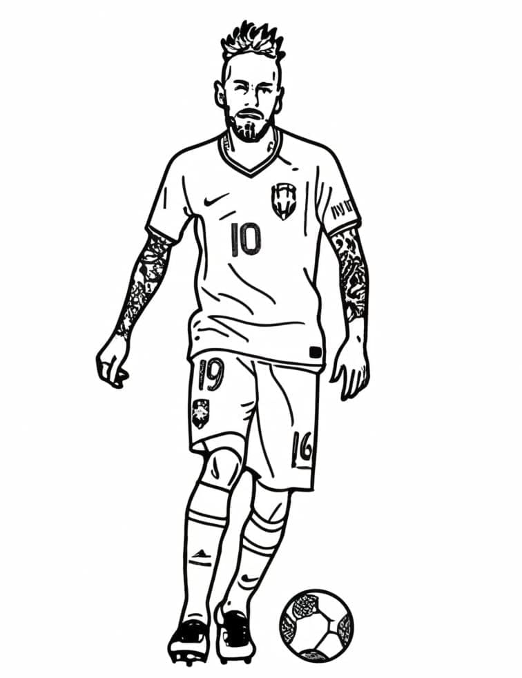 Neymar e la palla da colorare