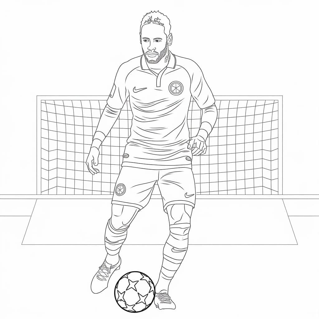 Neymar per bambini da colorare